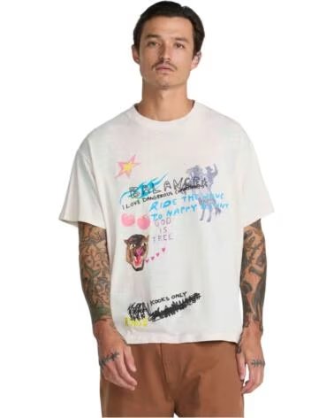 RVCA T-SHIRT RIDE THE WAVE HEMP SS CERAMIC