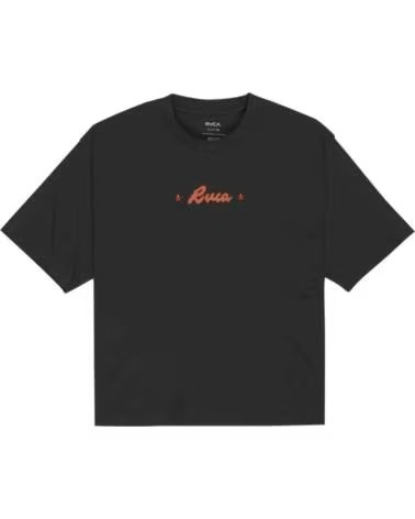 RVCA CAMISETA DE MUJER ROUGHSTOCK OVERSIZED SS PIRATE BLACK