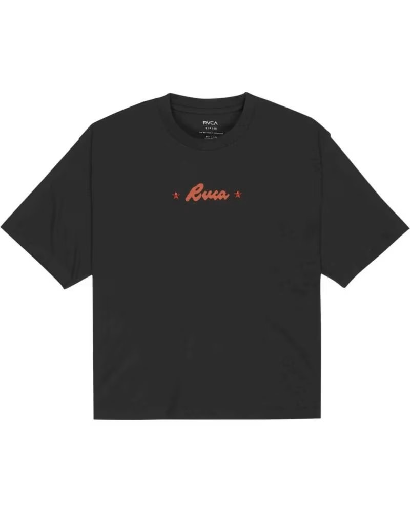 RVCA CAMISETA DE MUJER ROUGHSTOCK OVERSIZED SS PIRATE BLACK