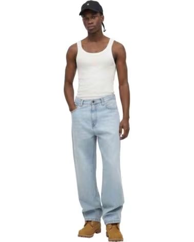 CARHARTT WIP CALÇAS DE LONA LARGAS LANDON PANT BLUE HEAVY WORN BLEACHED