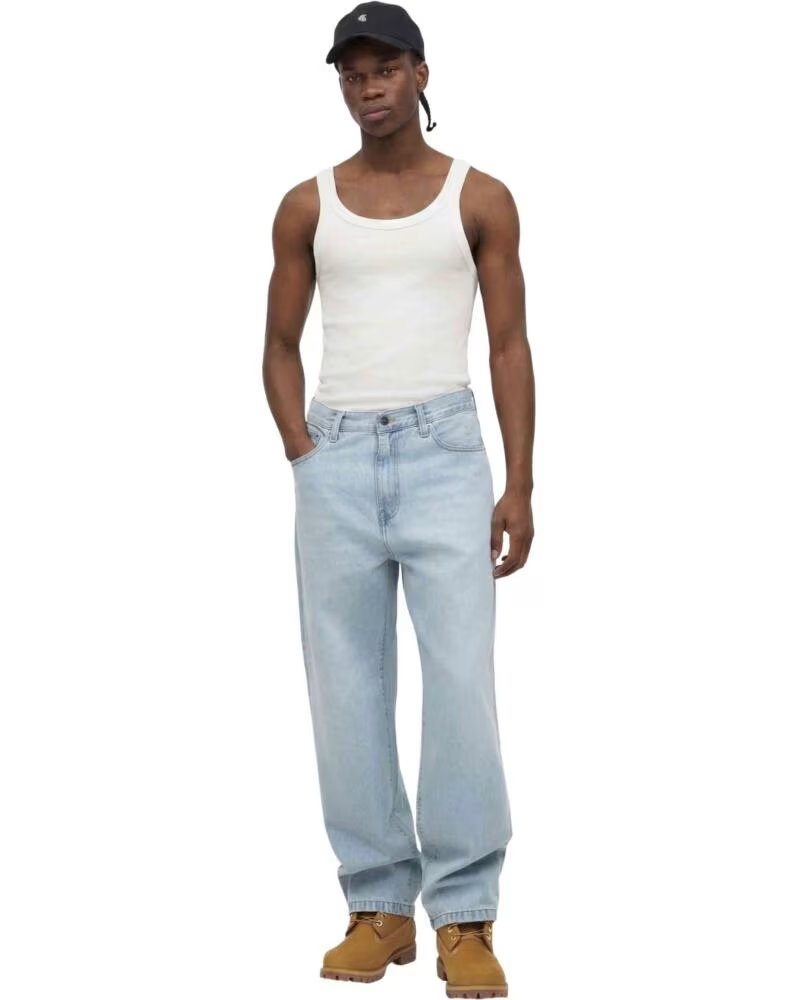 CARHARTT WIP PANTALÓN VAQUERO ANCHO LANDON BLUE HEAVY WORN BLEACHED