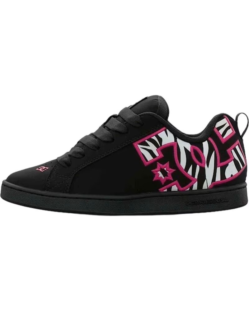 DC SHOES BASKETS COURT GRAFFIK ZEBRA BLACK WHITE PINK