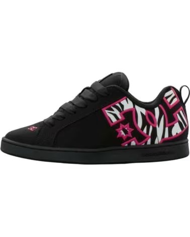 DC SHOES BASKETS COURT GRAFFIK ZEBRA BLACK WHITE PINK