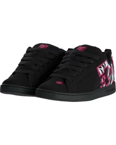 DC SHOES BASKETS COURT GRAFFIK ZEBRA BLACK WHITE PINK