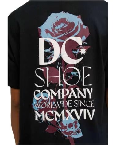 DC SHOES T-SHIRT ROSE FROM SKULL HSS EDYZT04482 BLACK