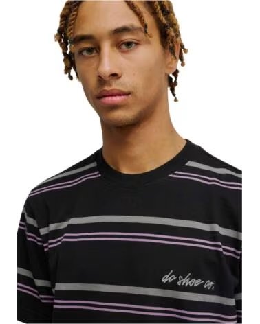 DC SHOES T-SHIRT SHERIFF STRIPE SS BLACK