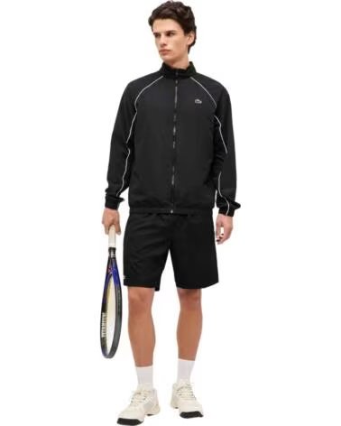 LACOSTE GIACCA TUTA SPORT JACKET BH6592 258 NERO BIANCO