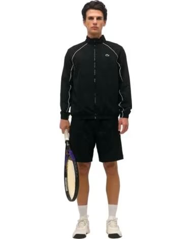 LACOSTE GIACCA TUTA SPORT JACKET BH6592 258 NERO BIANCO