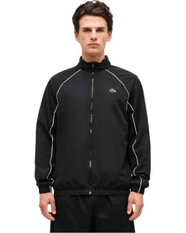 LACOSTE GIACCA TUTA SPORT JACKET BH6592 258 NERO BIANCO