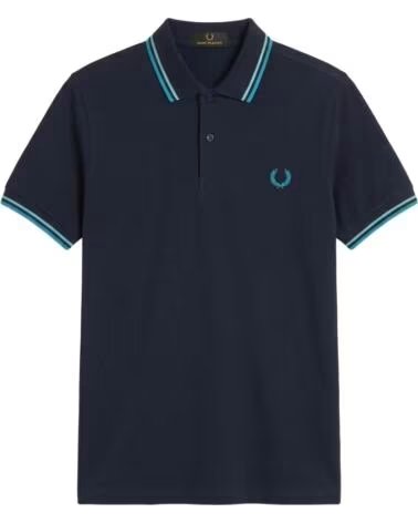 POLO SLIM FIT TWIN TIPPED MADE IN JAPAN FRED PERRY NAVY