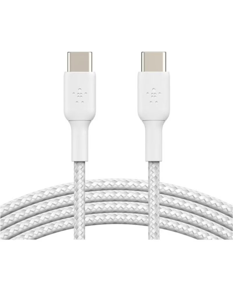 BELKIN Cable usb tipo c 1m - macho - macho - blanco trenzado 2 unidades