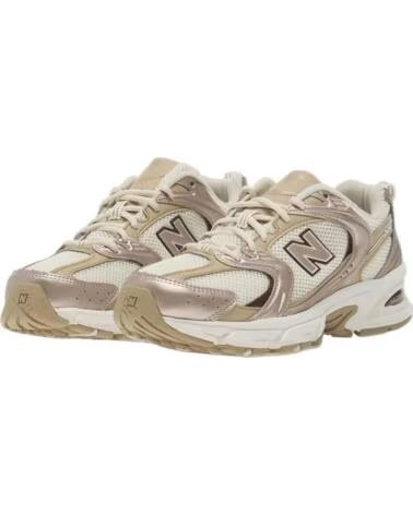 NEW BALANCE 530 BASKETS UNISEXE BLANC ET DORÉ BLANCO