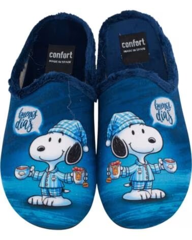 SEVILLAS PANTOUFLE SNOOPY BUENOS DIAS POUR HOMME GRIS