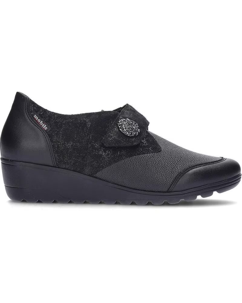 MEPHISTO BRANDA BLACK - SCARPE CON ZEPPA DA DONNA