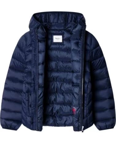 PEPE JEANS CAPPOTTO IMBOTTITO CON CAPPUCCIO DA RAGAZZO AZUL