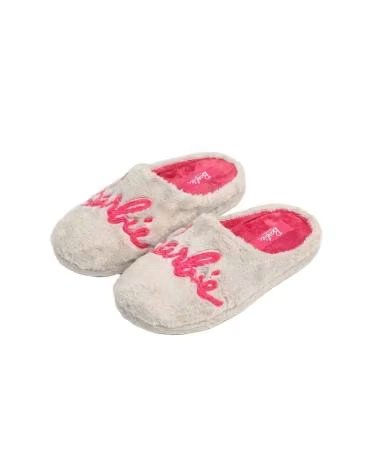MARPEN ZAPATILLAS DE CASA BARBIE LETRAS ROSAS GRIS