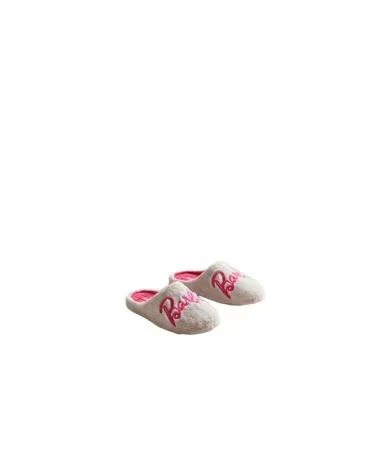 MARPEN ZAPATILLAS DE CASA BARBIE LETRAS ROSAS GRIS