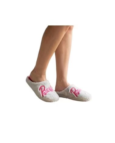 MARPEN ZAPATILLAS DE CASA BARBIE LETRAS ROSAS GRIS