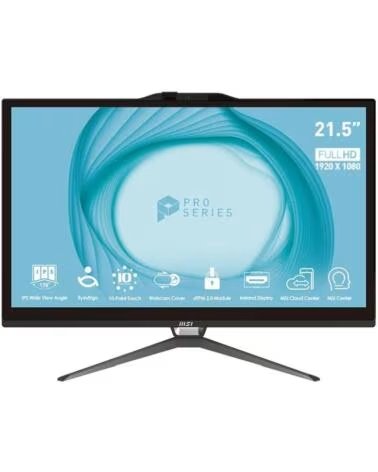MSI Ordenador all in one pro ap222t - 622eu g7400 - 8gb - ssd 128gb - 21 5 pulgadas fhd - w11p - tactil - negro