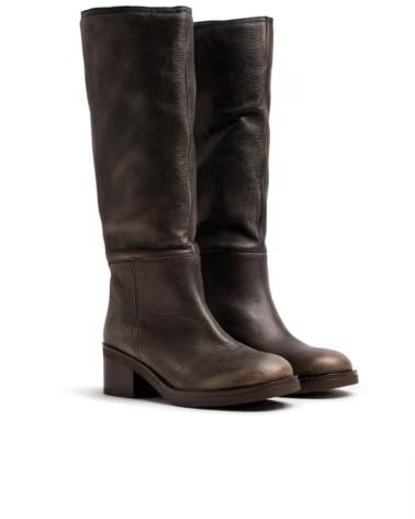 MTNG 51925 BOTAS ALTAS DE PIEL NEGRAS PARA MUJER NEGRO