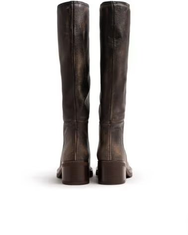 MTNG 51925 BOTAS ALTAS DE PIEL NEGRAS PARA MUJER NEGRO