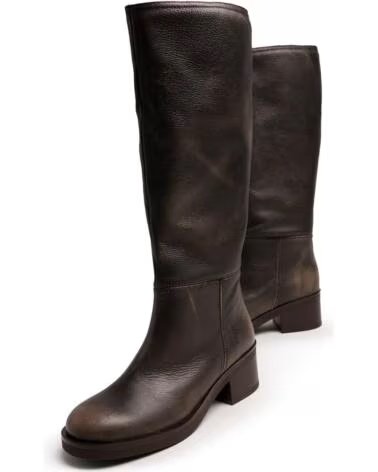 MTNG 51925 BOTAS ALTAS DE PIEL NEGRAS PARA MUJER NEGRO