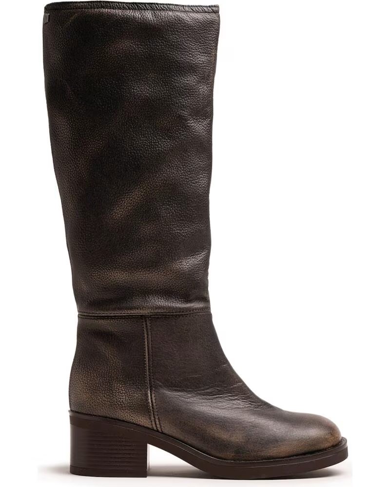 MTNG 51925 BOTAS ALTAS DE PIEL NEGRAS PARA MUJER NEGRO