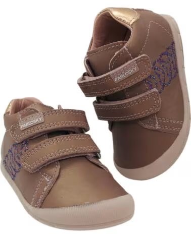 PABLOSKY Botines Ziggy Rosa en rosa para bebe ROSA DE PIEL CON CIERRE ADHERENTE ZIGGY 076470