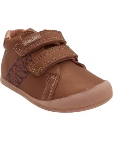 PABLOSKY Botines Ziggy Rosa en rosa para bebe ROSA DE PIEL CON CIERRE ADHERENTE ZIGGY 076470