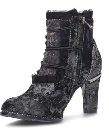 LAURA VITA DAMEN STIEFELETTEN ALCBANEO 130 BLUMEN ANTHRACITE