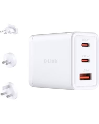 DLINK Cargador de pared d - link dcp - 651 65w 2x usb tipo c 1x usb tipo a blanco