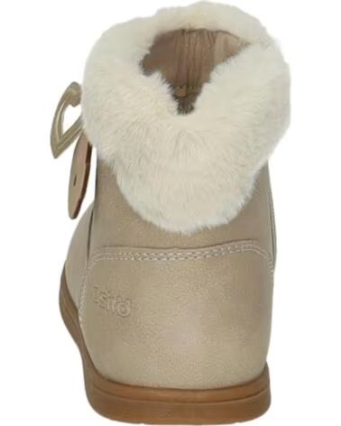 OSITO OSSH156008 KUNSTFELL-STIEFELETTEN MIT BÄREN- UND HERZDETAIL BEIGE