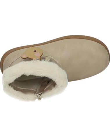 OSITO OSSH156008 KUNSTFELL-STIEFELETTEN MIT BÄREN- UND HERZDETAIL BEIGE