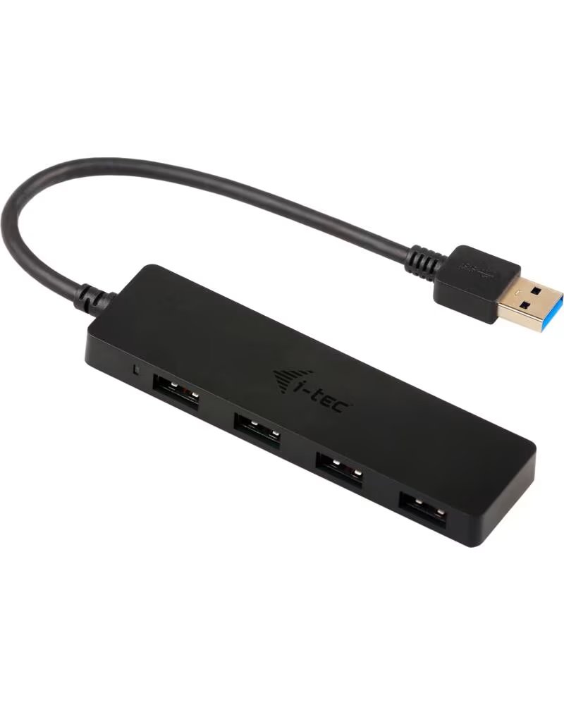 I-TEC Hub i - tec usb 3 0 delgado con 4 puertos usb 3 0 con cable integrado 20cm