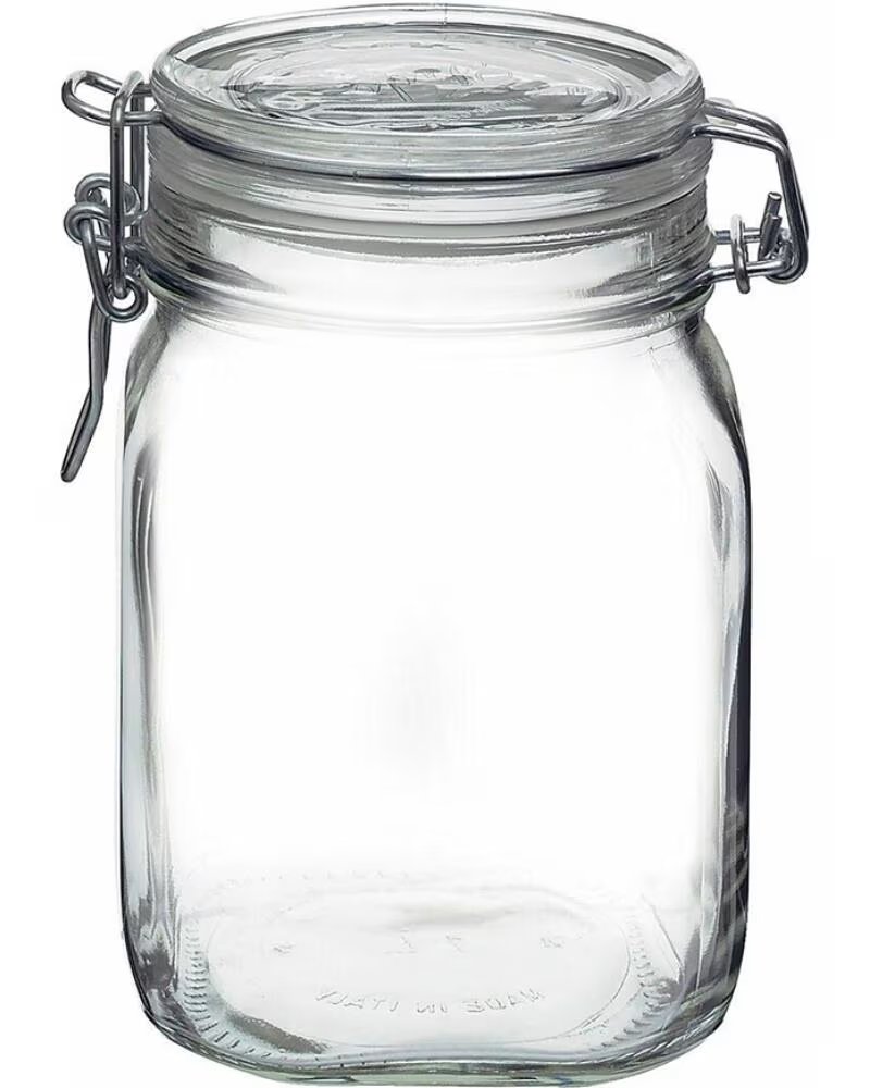 BORMIOLI KÜCHEN-VORRATSGLAS AUS GLAS MIT BÜGELVERSCHLUSS MULTICOLOR