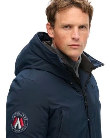 SUPERDRY VESTE PARKA HOMME AVEC CAPUCHE BLEUE AZUL