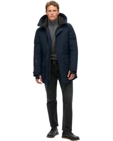 SUPERDRY VESTE PARKA HOMME AVEC CAPUCHE BLEUE AZUL