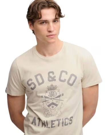 SUPERDRY CAMISETA MANGA CORTA HOMBRE BEIGE