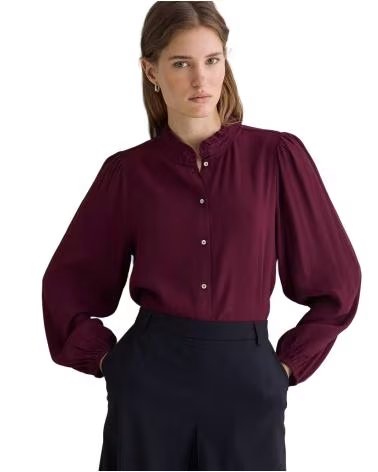 YERSE CAMISA 45865 GOLA BABADOS BORDÔ VARIOS COLORES