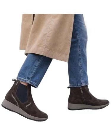 IMAC 208409 BOTTINES EN CUIR AVEC WEDGE ET FERMETURE ÉCLAIR MARRON