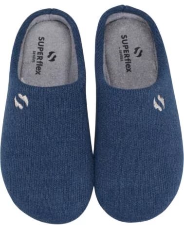 SEVILLAS KOMFORT SLIP-ON HAUSSCHUH PLUMAFLEX EINLEGESOHLE SV507 DAMEN BLAU AZUL