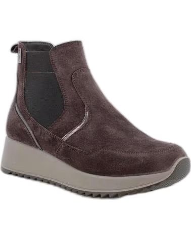 IMAC 208409 BOTTINES EN CUIR AVEC WEDGE ET FERMETURE ÉCLAIR MARRON