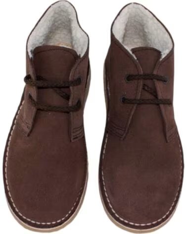 SEVILLAS VELOURSLEDER STIEFELETTE MIT LAMMFELL 807HB FÜR HERREN MARRóN