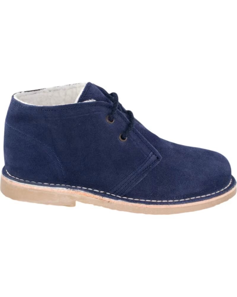 SEVILLAS VELOURSLEDERSTIEFELETTE MIT LAMMFELL 807HB HERREN MARINO