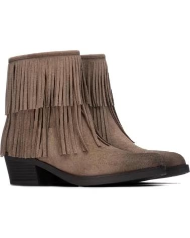 BOTTINES REFRESH 176269 TAUPE À FRANGES ET TALON ANT