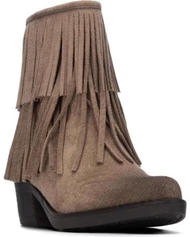 BOTTINES REFRESH 176269 TAUPE À FRANGES ET TALON ANT