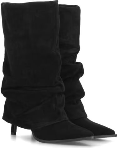 SPORT3PUNTO0 69051 BOTAS ALTAS DE CAMURÇA PRETA COM SALTO FINO VARIOS COLORES