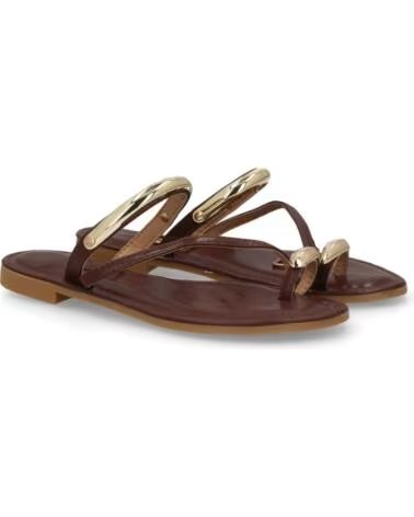 FLACHE DAMENSANDALETTEN SPORT3PUNTO0 RH66 IN BRAUN MIT GOLDENEN METALLDETAILS VARIOS COLORES