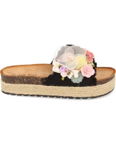 SPORT3PUNTO0 LSS-19-SCHWARZ PLATEAU-SANDALEN MIT BLUMEN VARIOS COLORES