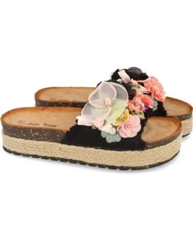SPORT3PUNTO0 LSS-19-SCHWARZ PLATEAU-SANDALEN MIT BLUMEN VARIOS COLORES
